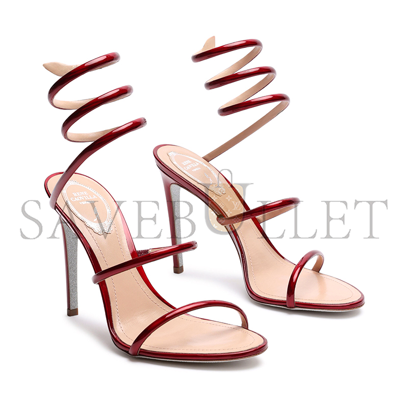 RENE CAOVILLA CLEO METALLIC RED SANDAL 105 C12351 RENE CAOVILLA CLEO METALLIC RED SANDAL 105 C12351
